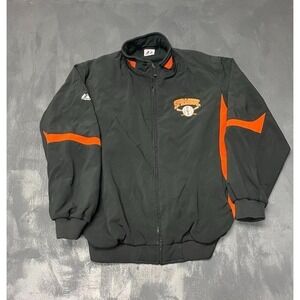 Vintage‎ Sprague OLYS Zip up Jacket mens LARGE Black 1990s Majestic baseball